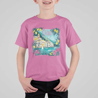 Ciao Bella Italy Amalfi Coast T Shirt For Kid Lemons and Florals Nostalgic Village - Wonder Print Shop