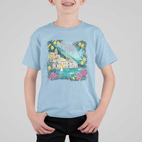 Ciao Bella Italy Amalfi Coast T Shirt For Kid Lemons and Florals Nostalgic Village - Wonder Print Shop