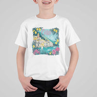 Ciao Bella Italy Amalfi Coast T Shirt For Kid Lemons and Florals Nostalgic Village - Wonder Print Shop