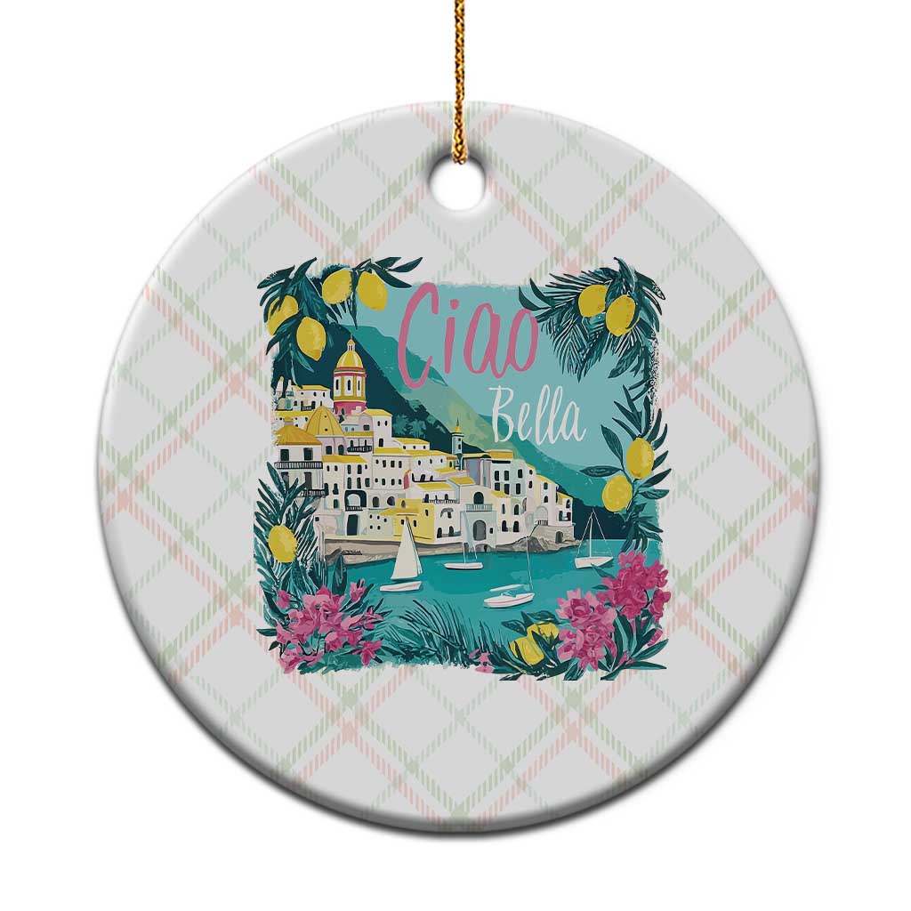 Ciao Bella Italy Amalfi Coast Ceramic Ornament Lemons and Florals Nostalgic Village - Wonder Print Shop