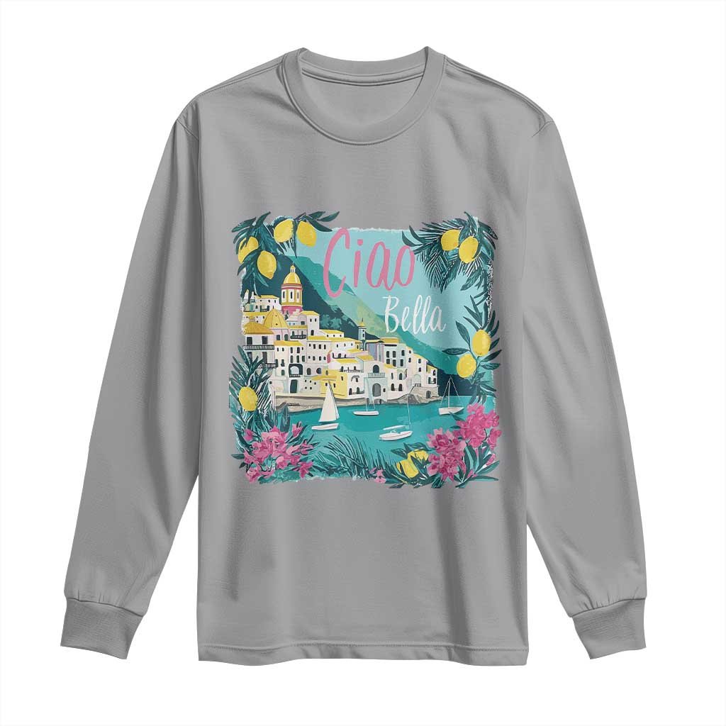Ciao Bella Italy Amalfi Coast Long Sleeve Shirt Lemons and Florals Nostalgic Village - Wonder Print Shop