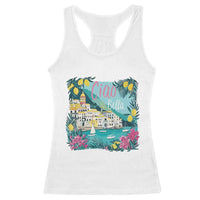 Ciao Bella Italy Amalfi Coast Racerback Tank Top Lemons and Florals Nostalgic Village - Wonder Print Shop