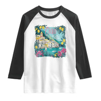 Ciao Bella Italy Amalfi Coast Raglan Shirt Lemons and Florals Nostalgic Village - Wonder Print Shop