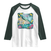 Ciao Bella Italy Amalfi Coast Raglan Shirt Lemons and Florals Nostalgic Village - Wonder Print Shop