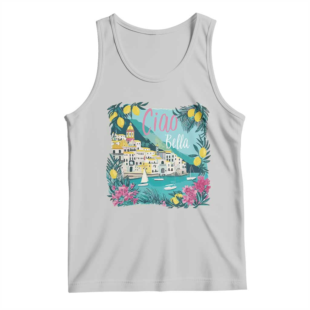 Ciao Bella Italy Amalfi Coast Tank Top Lemons and Florals Nostalgic Village - Wonder Print Shop