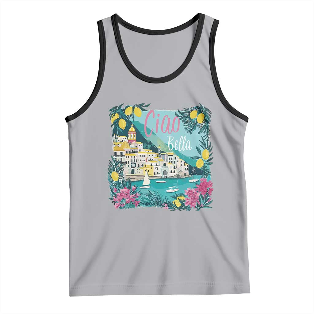 Ciao Bella Italy Amalfi Coast Tank Top Lemons and Florals Nostalgic Village - Wonder Print Shop
