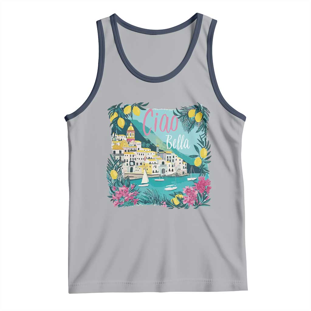 Ciao Bella Italy Amalfi Coast Tank Top Lemons and Florals Nostalgic Village - Wonder Print Shop