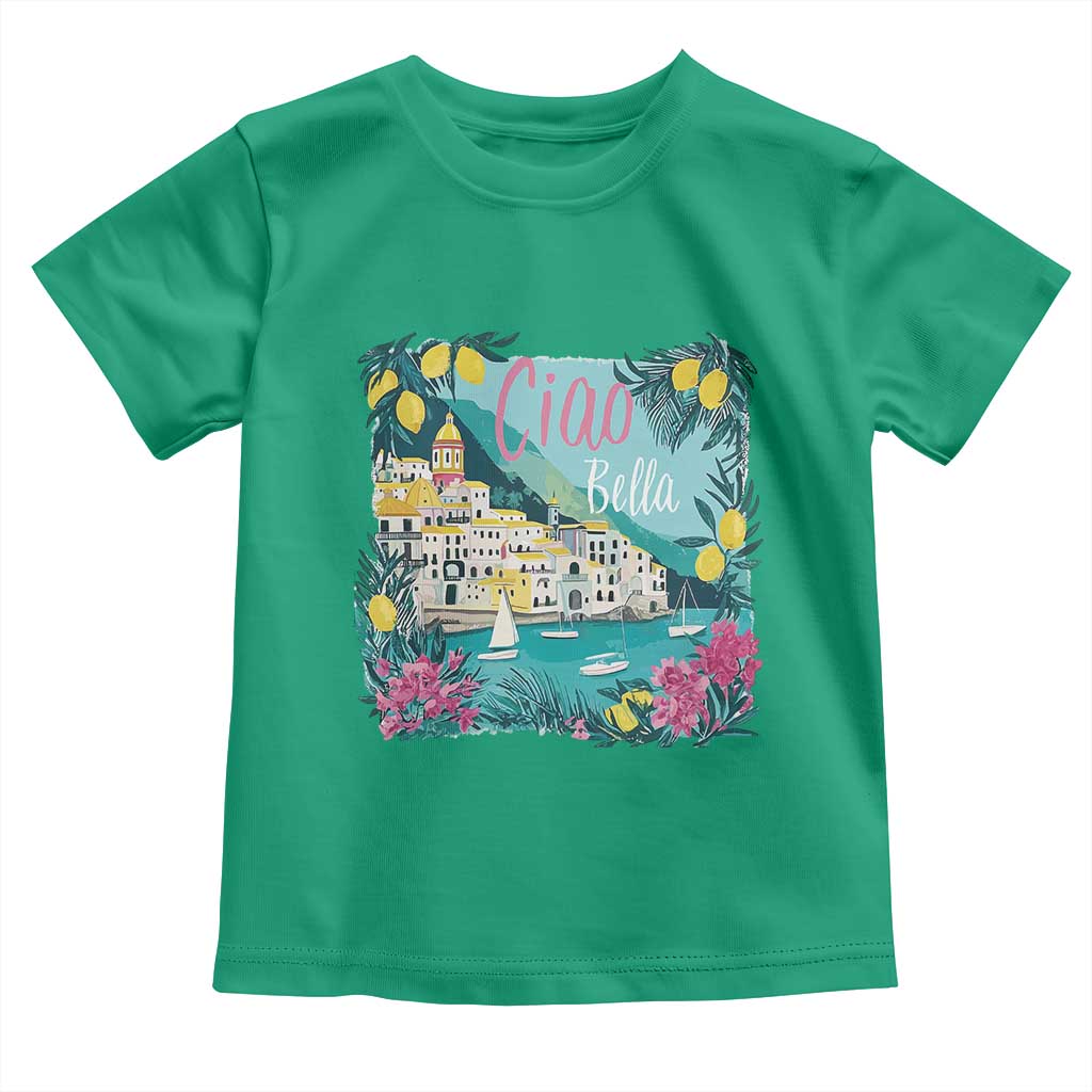 Ciao Bella Italy Amalfi Coast Toddler T Shirt Lemons and Florals Nostalgic Village - Wonder Print Shop