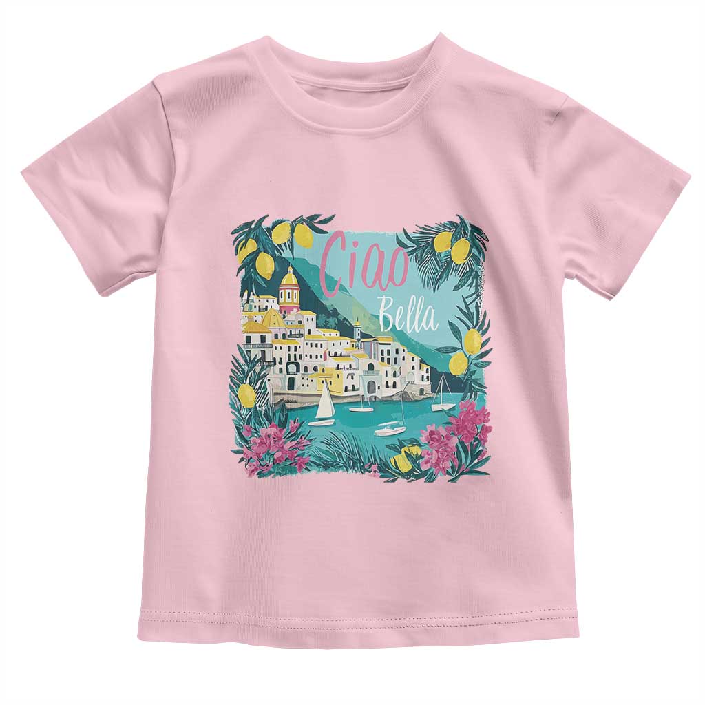 Ciao Bella Italy Amalfi Coast Toddler T Shirt Lemons and Florals Nostalgic Village - Wonder Print Shop