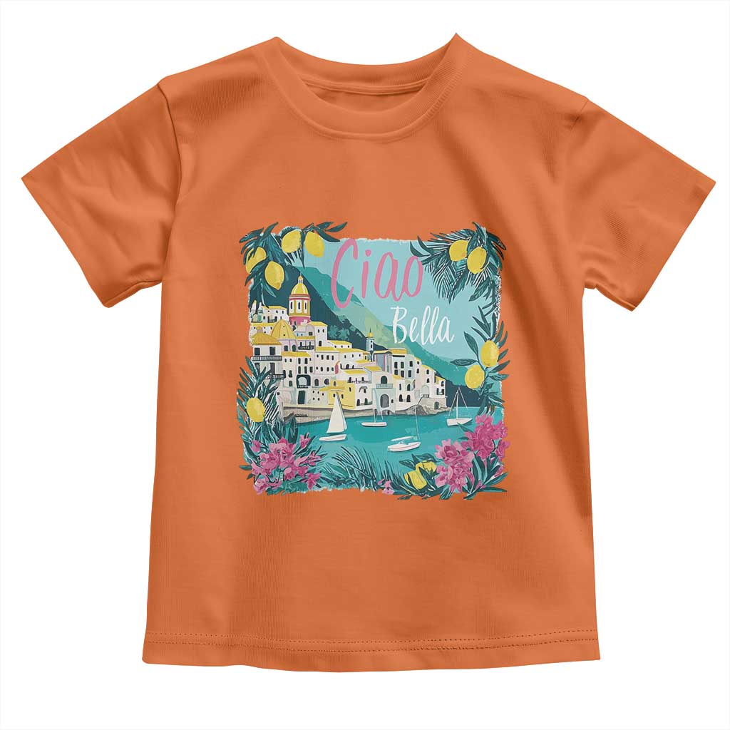 Ciao Bella Italy Amalfi Coast Toddler T Shirt Lemons and Florals Nostalgic Village - Wonder Print Shop