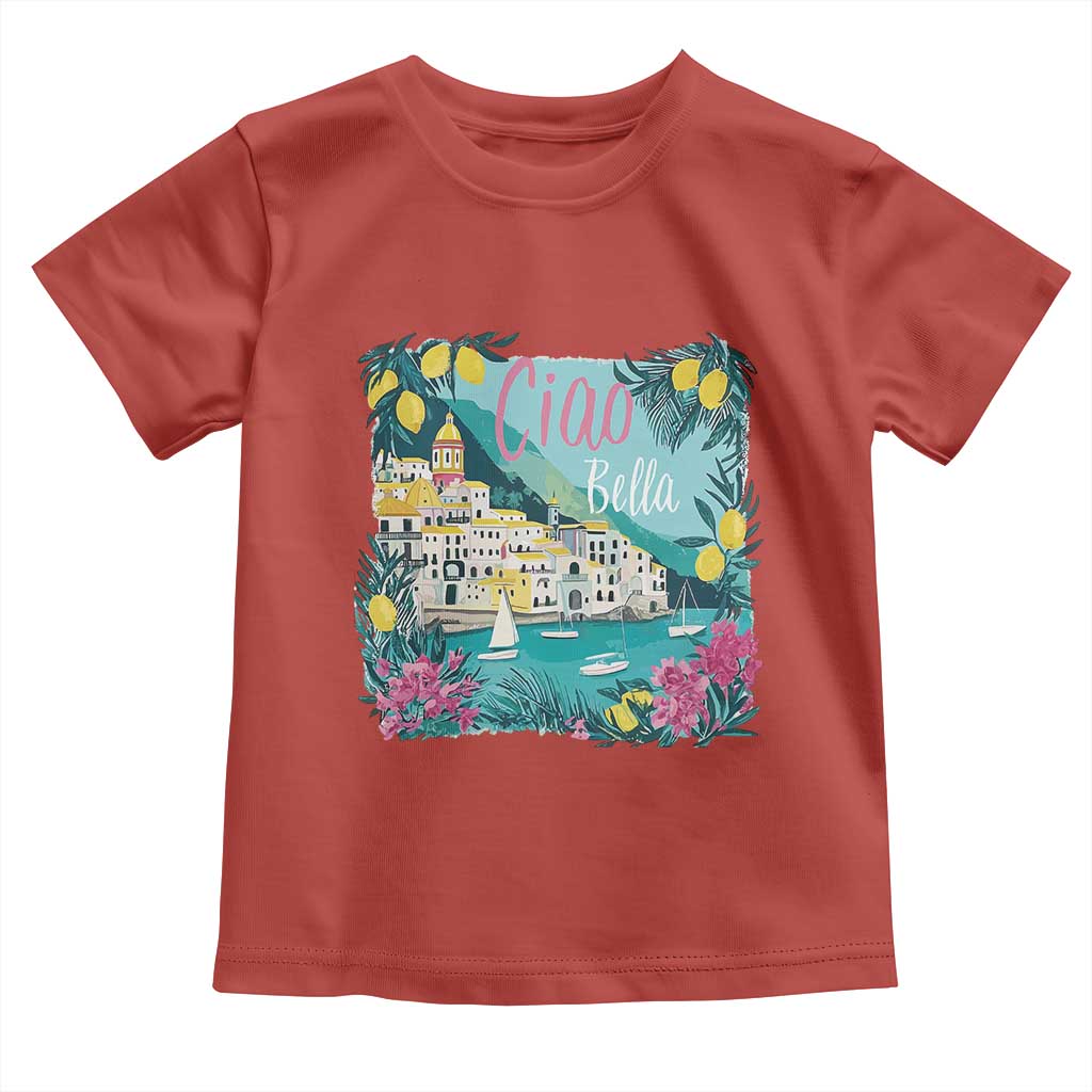 Ciao Bella Italy Amalfi Coast Toddler T Shirt Lemons and Florals Nostalgic Village - Wonder Print Shop