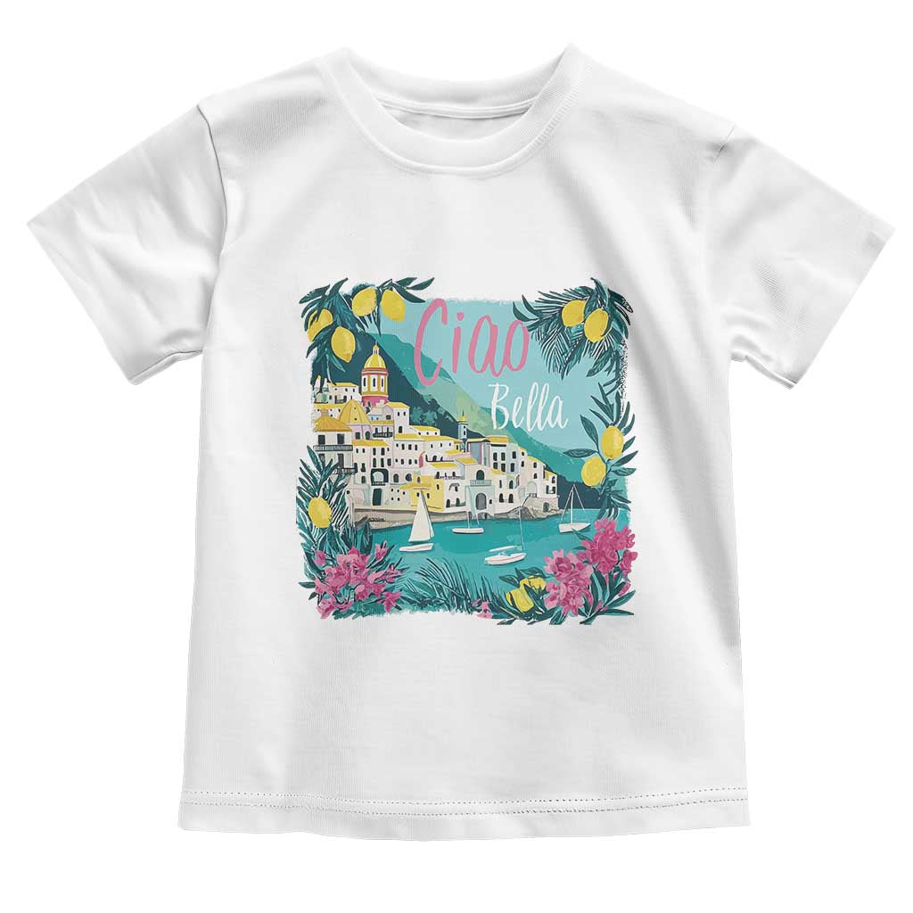 Ciao Bella Italy Amalfi Coast Toddler T Shirt Lemons and Florals Nostalgic Village - Wonder Print Shop