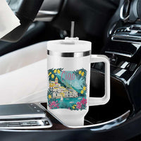 Ciao Bella Italy Amalfi Coast Tumbler With Handle Lemons and Florals Nostalgic Village - Wonder Print Shop