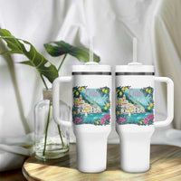 Ciao Bella Italy Amalfi Coast Tumbler With Handle Lemons and Florals Nostalgic Village - Wonder Print Shop