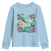 Ciao Bella Italy Amalfi Coast Youth Sweatshirt Lemons and Florals Nostalgic Village - Wonder Print Shop