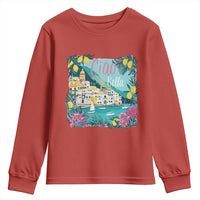 Ciao Bella Italy Amalfi Coast Youth Sweatshirt Lemons and Florals Nostalgic Village - Wonder Print Shop