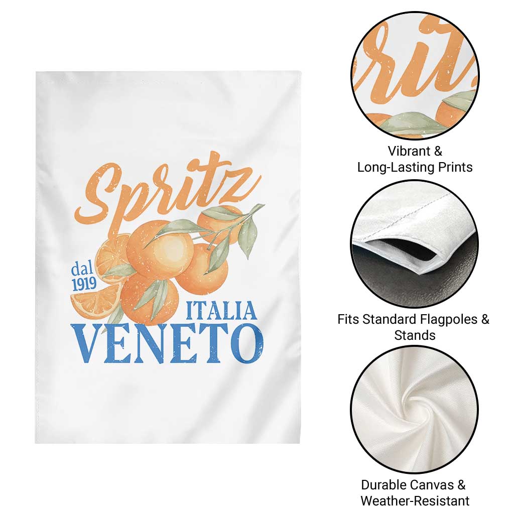 Spritz Italia Veneto Dal 1919 Garden Flag Vintage Aperitivo Orange Italian Cocktail - Wonder Print Shop