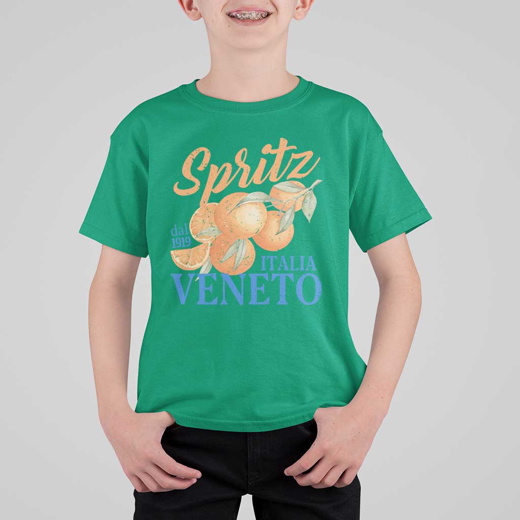 Spritz Italia Veneto Dal 1919 T Shirt For Kid Vintage Aperitivo Orange Italian Cocktail - Wonder Print Shop