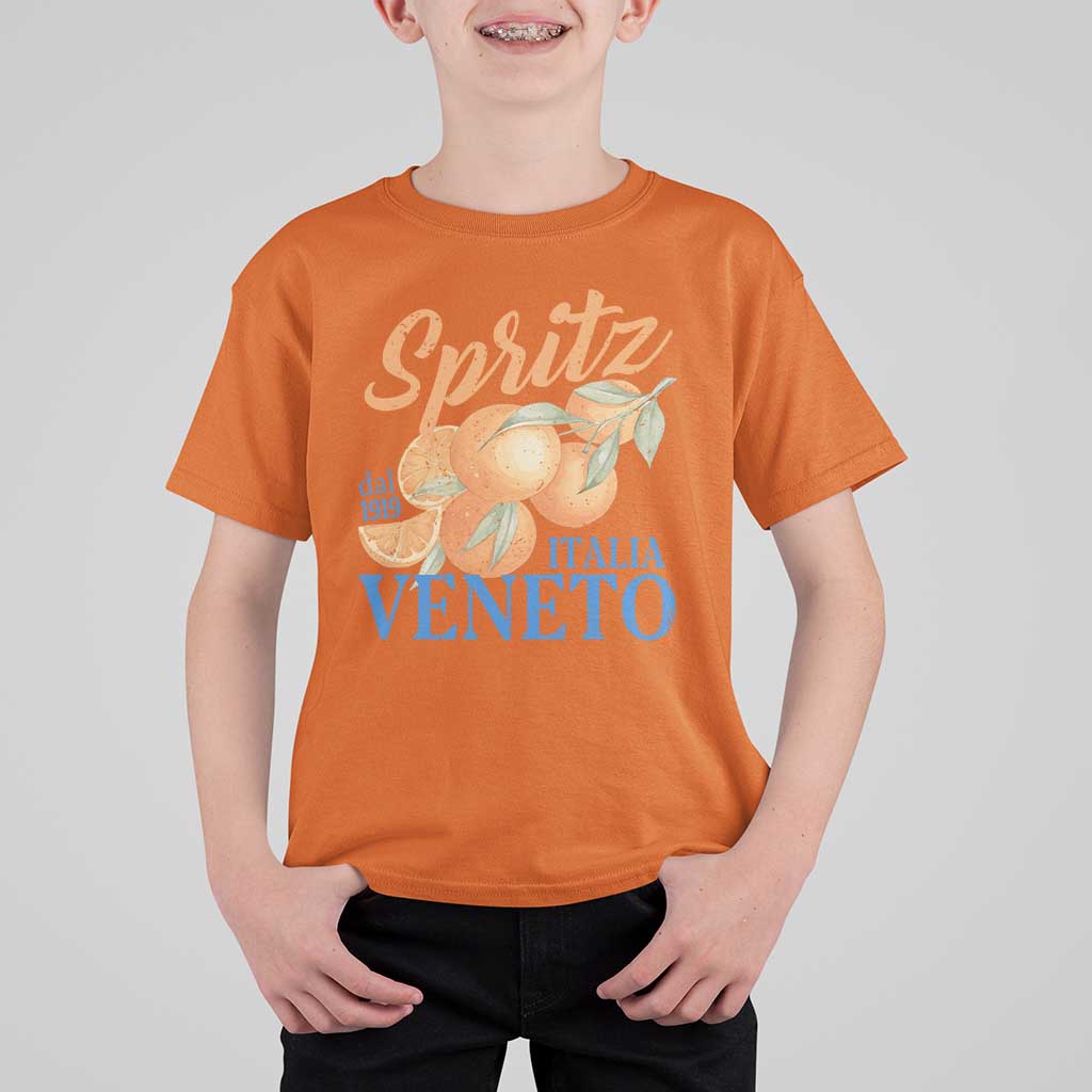 Spritz Italia Veneto Dal 1919 T Shirt For Kid Vintage Aperitivo Orange Italian Cocktail - Wonder Print Shop