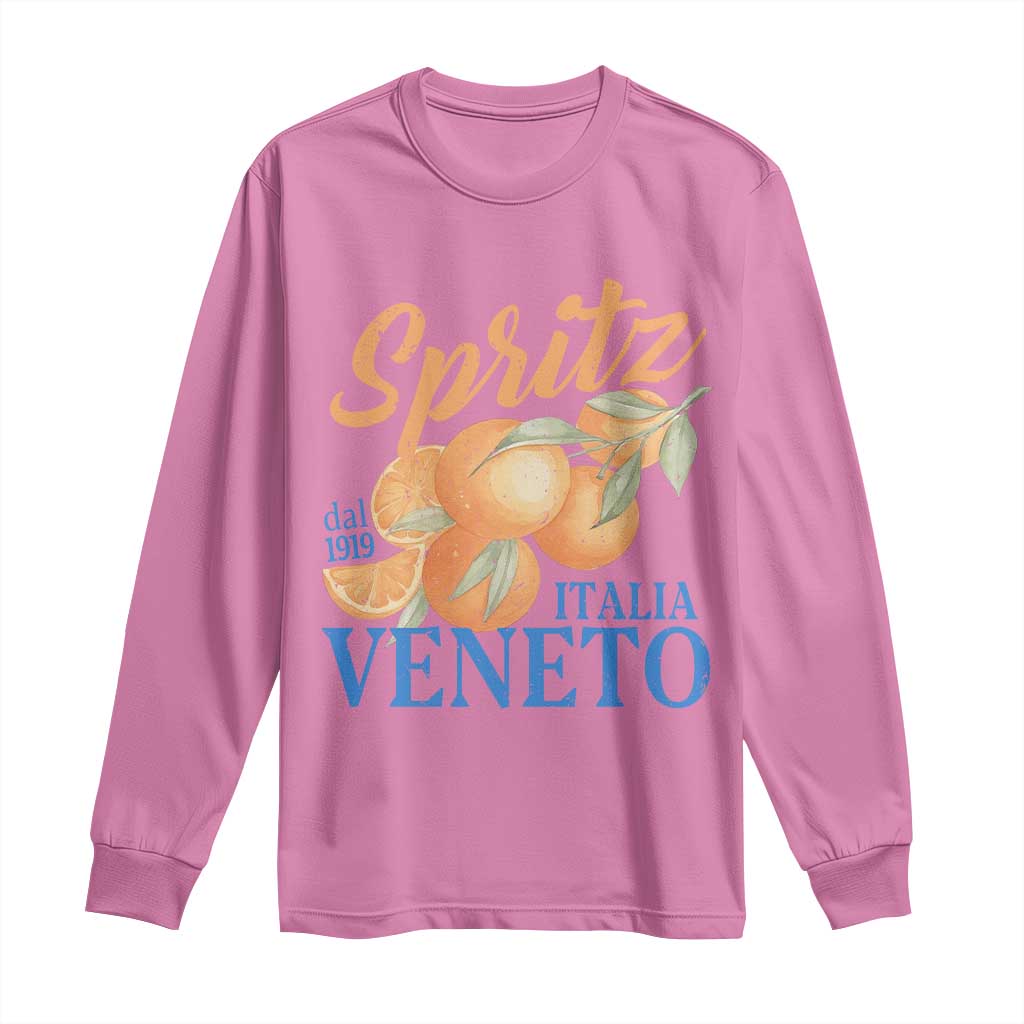 Spritz Italia Veneto Dal 1919 Long Sleeve Shirt Vintage Aperitivo Orange Italian Cocktail - Wonder Print Shop