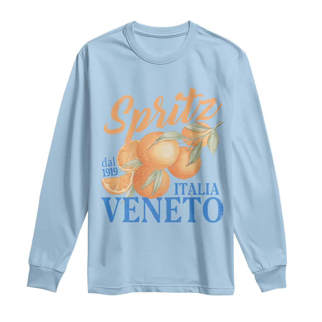 Spritz Italia Veneto Dal 1919 Long Sleeve Shirt Vintage Aperitivo Orange Italian Cocktail - Wonder Print Shop