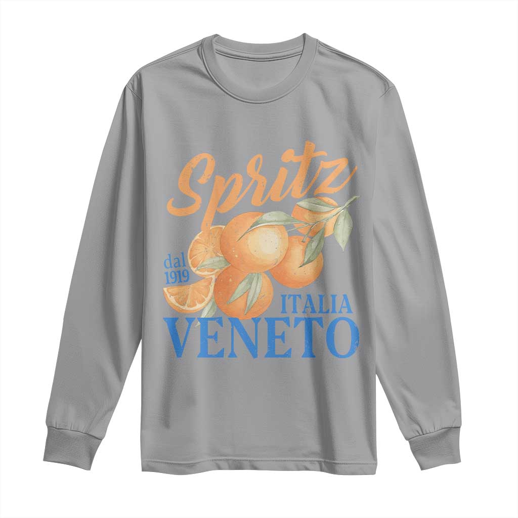 Spritz Italia Veneto Dal 1919 Long Sleeve Shirt Vintage Aperitivo Orange Italian Cocktail - Wonder Print Shop