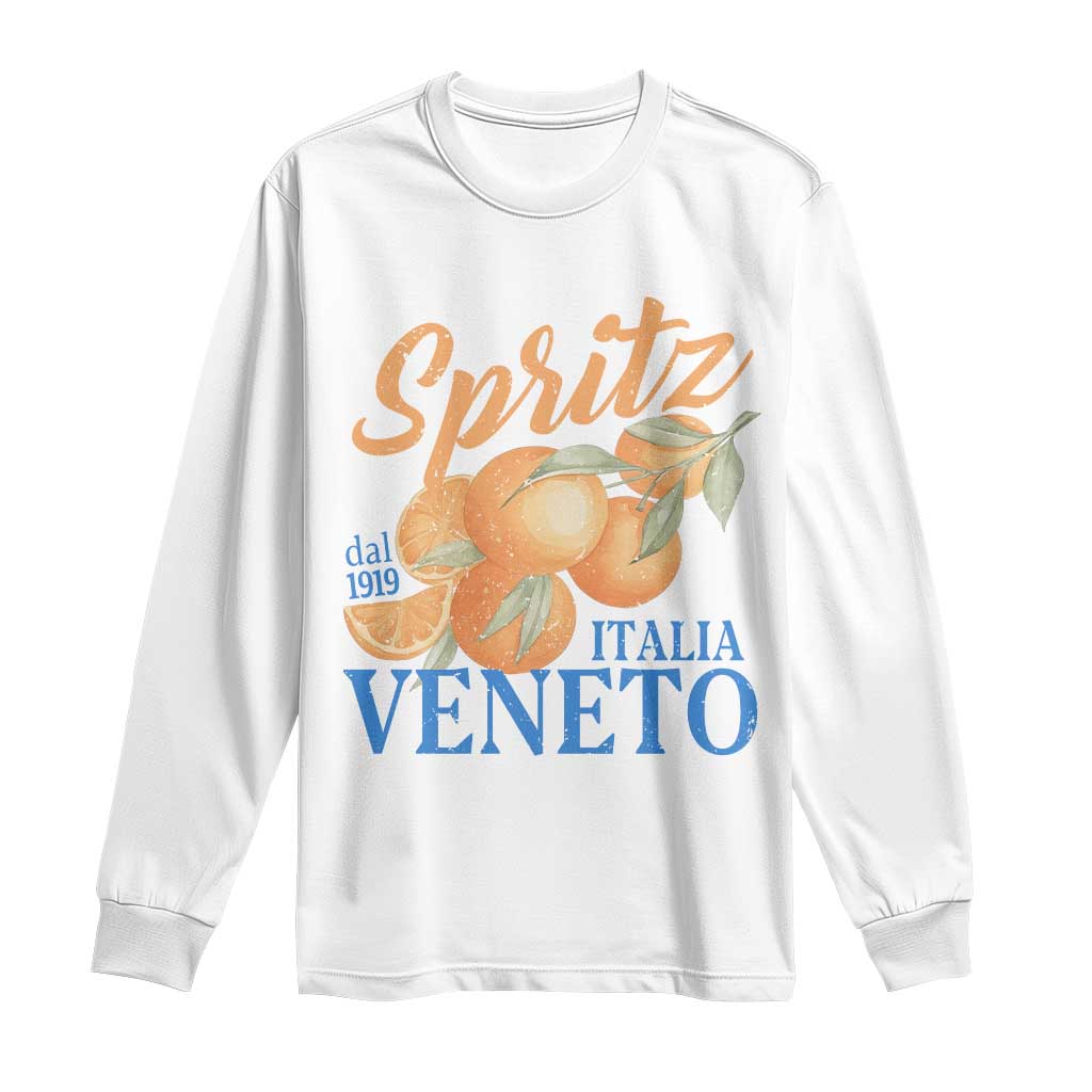 Spritz Italia Veneto Dal 1919 Long Sleeve Shirt Vintage Aperitivo Orange Italian Cocktail - Wonder Print Shop