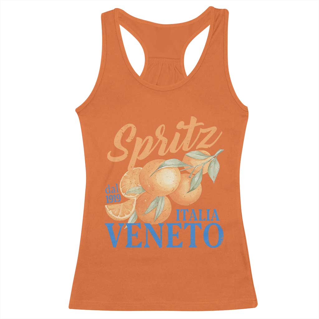 Spritz Italia Veneto Dal 1919 Racerback Tank Top Vintage Aperitivo Orange Italian Cocktail - Wonder Print Shop