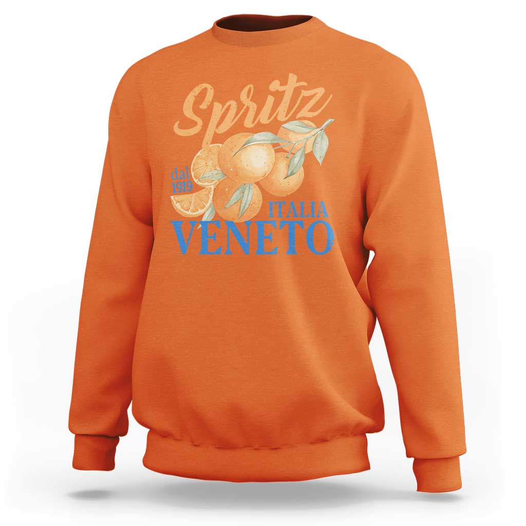 Spritz Italia Veneto Dal 1919 Sweatshirt Vintage Aperitivo Orange Italian Cocktail - Wonder Print Shop