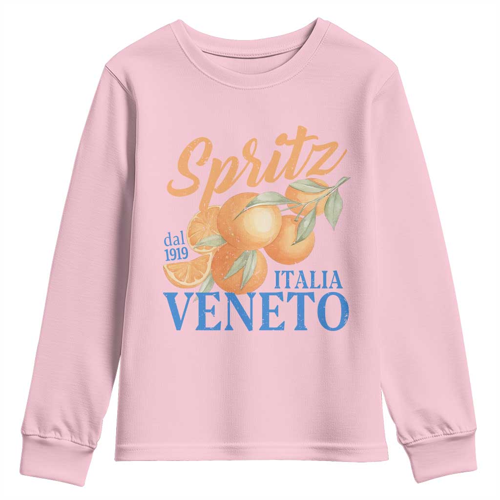 Spritz Italia Veneto Dal 1919 Youth Sweatshirt Vintage Aperitivo Orange Italian Cocktail - Wonder Print Shop