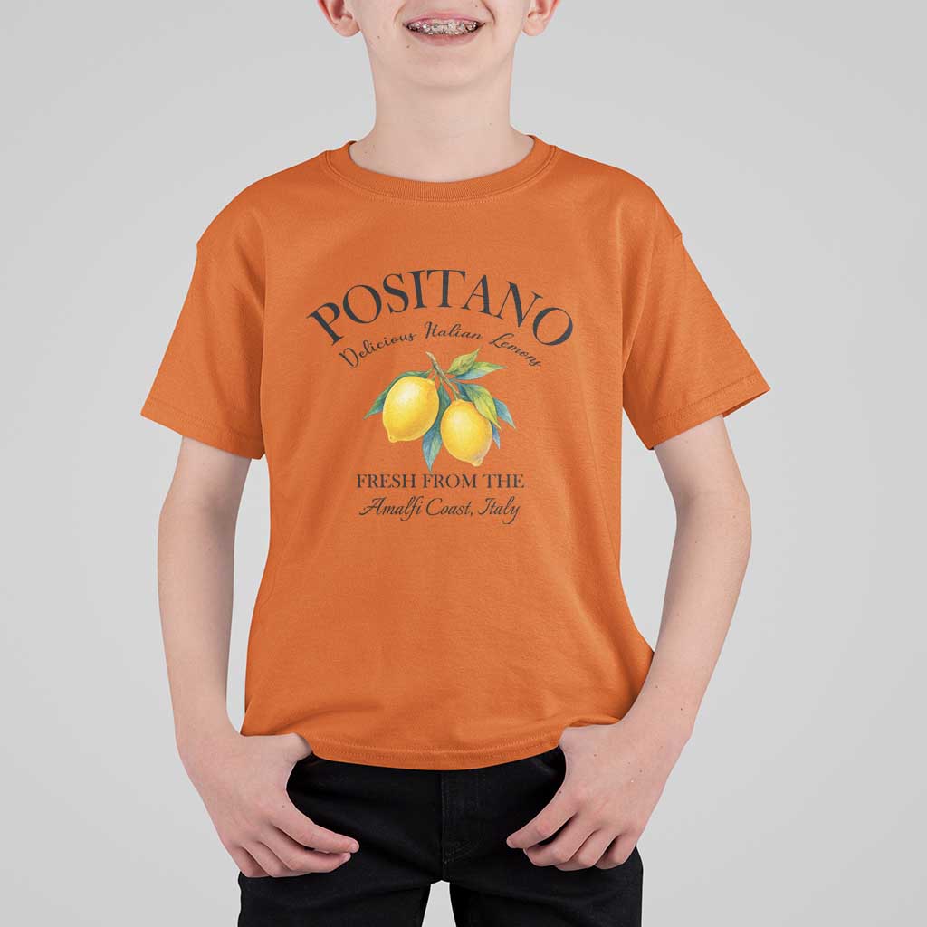 Positano Lemons T Shirt For Kid Fresh from the Amalfi Coast Italian Fruit - Wonder Print Shop