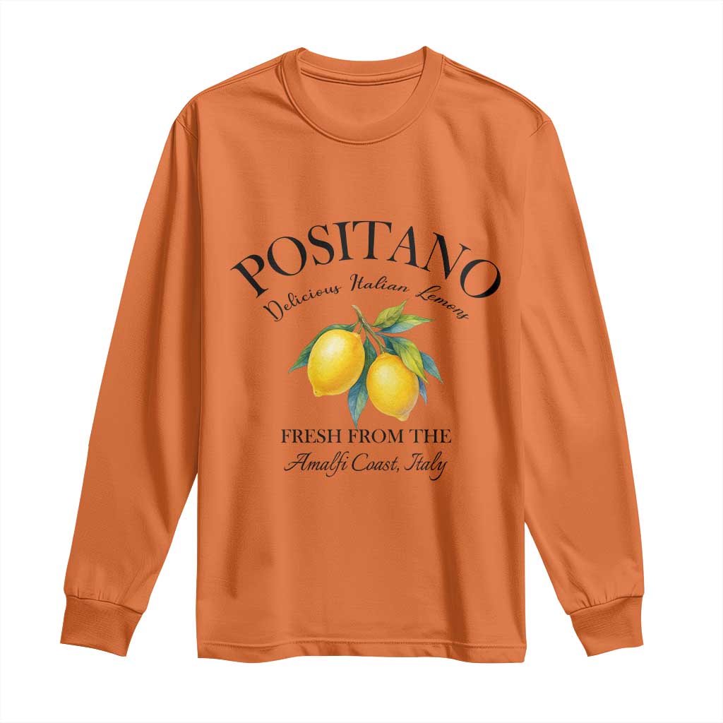 Positano Lemons Long Sleeve Shirt Fresh from the Amalfi Coast Italian Fruit - Wonder Print Shop