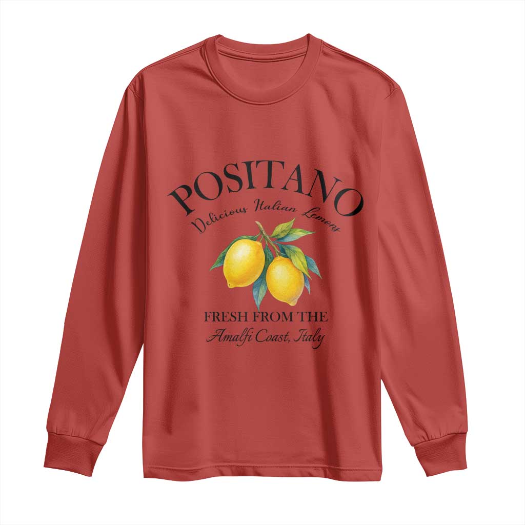 Positano Lemons Long Sleeve Shirt Fresh from the Amalfi Coast Italian Fruit - Wonder Print Shop