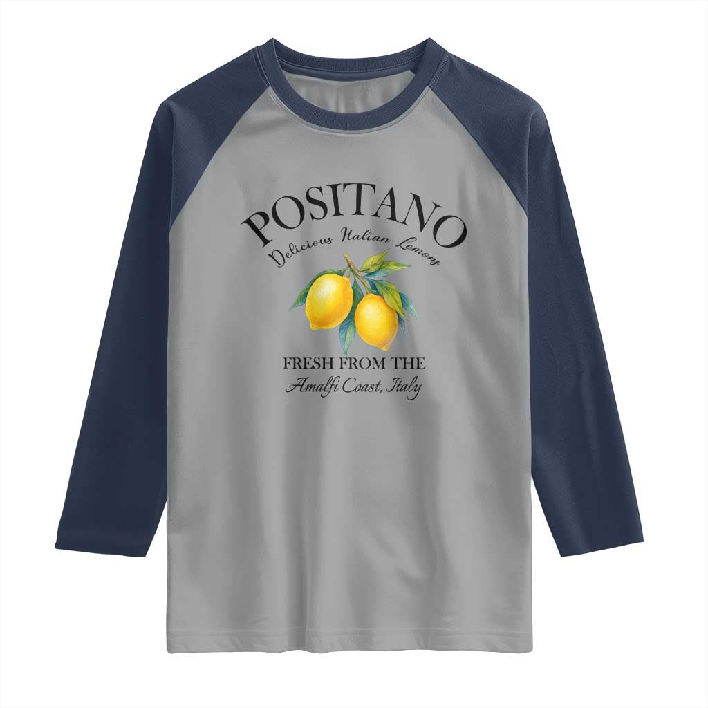 Positano Lemons Raglan Shirt Fresh from the Amalfi Coast Italian Fruit - Wonder Print Shop