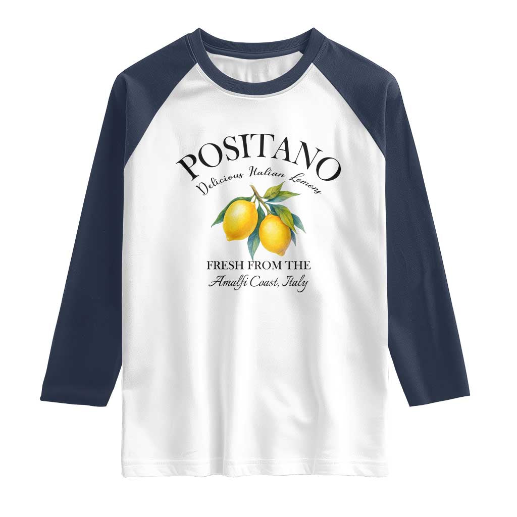 Positano Lemons Raglan Shirt Fresh from the Amalfi Coast Italian Fruit - Wonder Print Shop