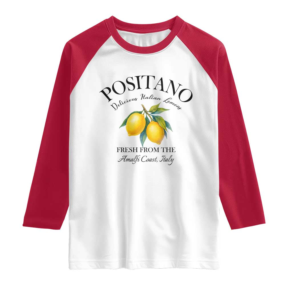 Positano Lemons Raglan Shirt Fresh from the Amalfi Coast Italian Fruit - Wonder Print Shop