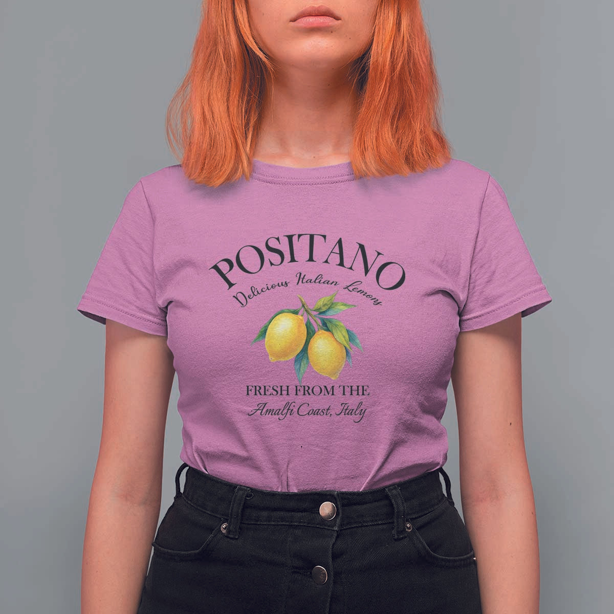 Positano Lemons T Shirt For Women Fresh from the Amalfi Coast Italian Fruit - Wonder Print Shop
