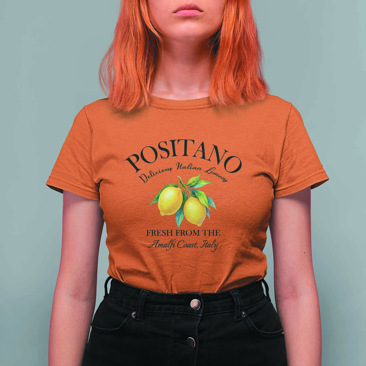 Positano Lemons T Shirt For Women Fresh from the Amalfi Coast Italian Fruit - Wonder Print Shop