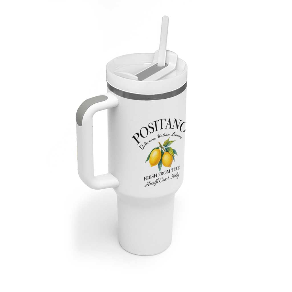 Positano Lemons Tumbler With Handle Fresh from the Amalfi Coast Italian Fruit - Wonder Print Shop