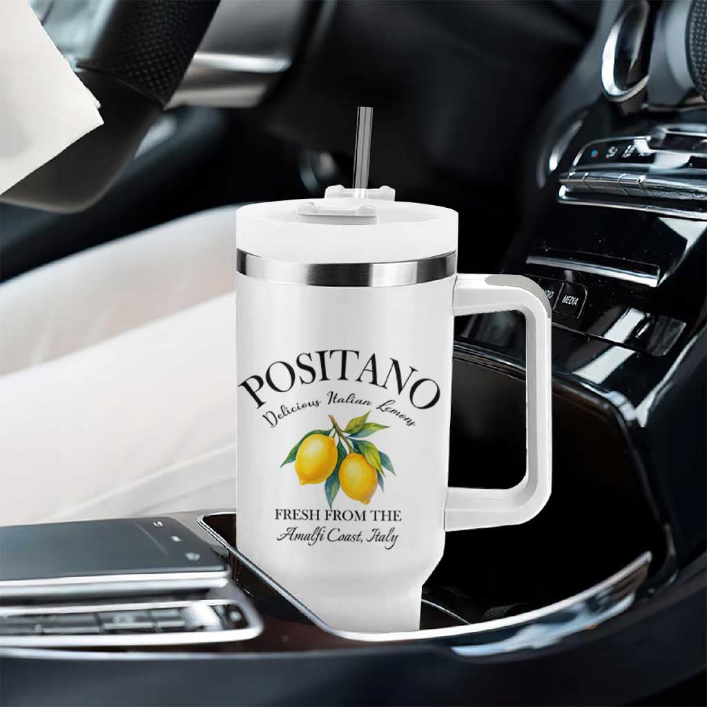 Positano Lemons Tumbler With Handle Fresh from the Amalfi Coast Italian Fruit - Wonder Print Shop