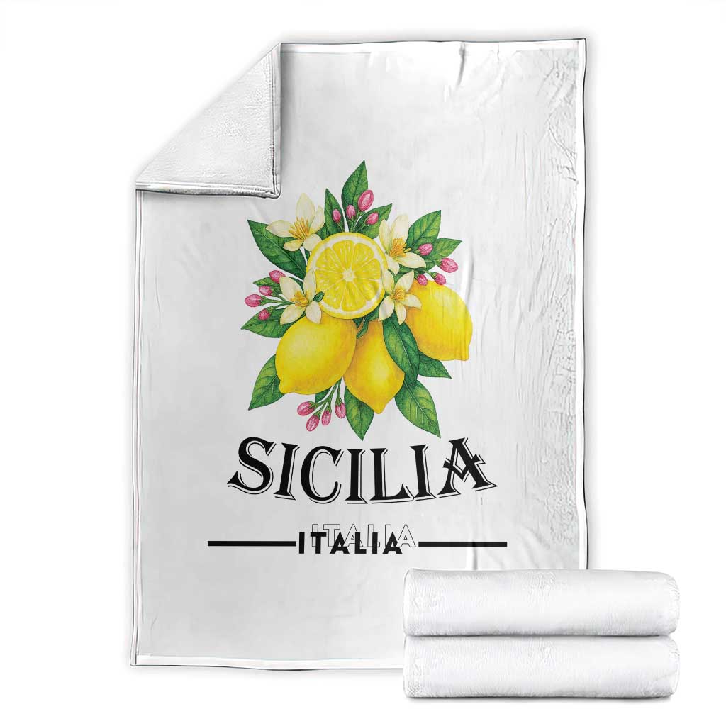 Sicilia Italia Fresh Lemon Throw Blanket Italian Sicilians Floral Citrus from Southern Italy - Wonder Print Shop