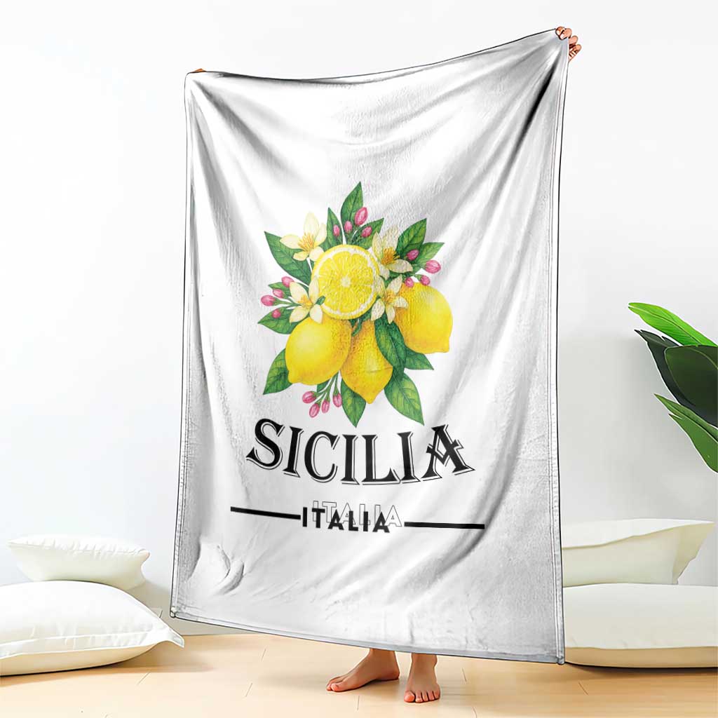 Sicilia Italia Fresh Lemon Throw Blanket Italian Sicilians Floral Citrus from Southern Italy - Wonder Print Shop