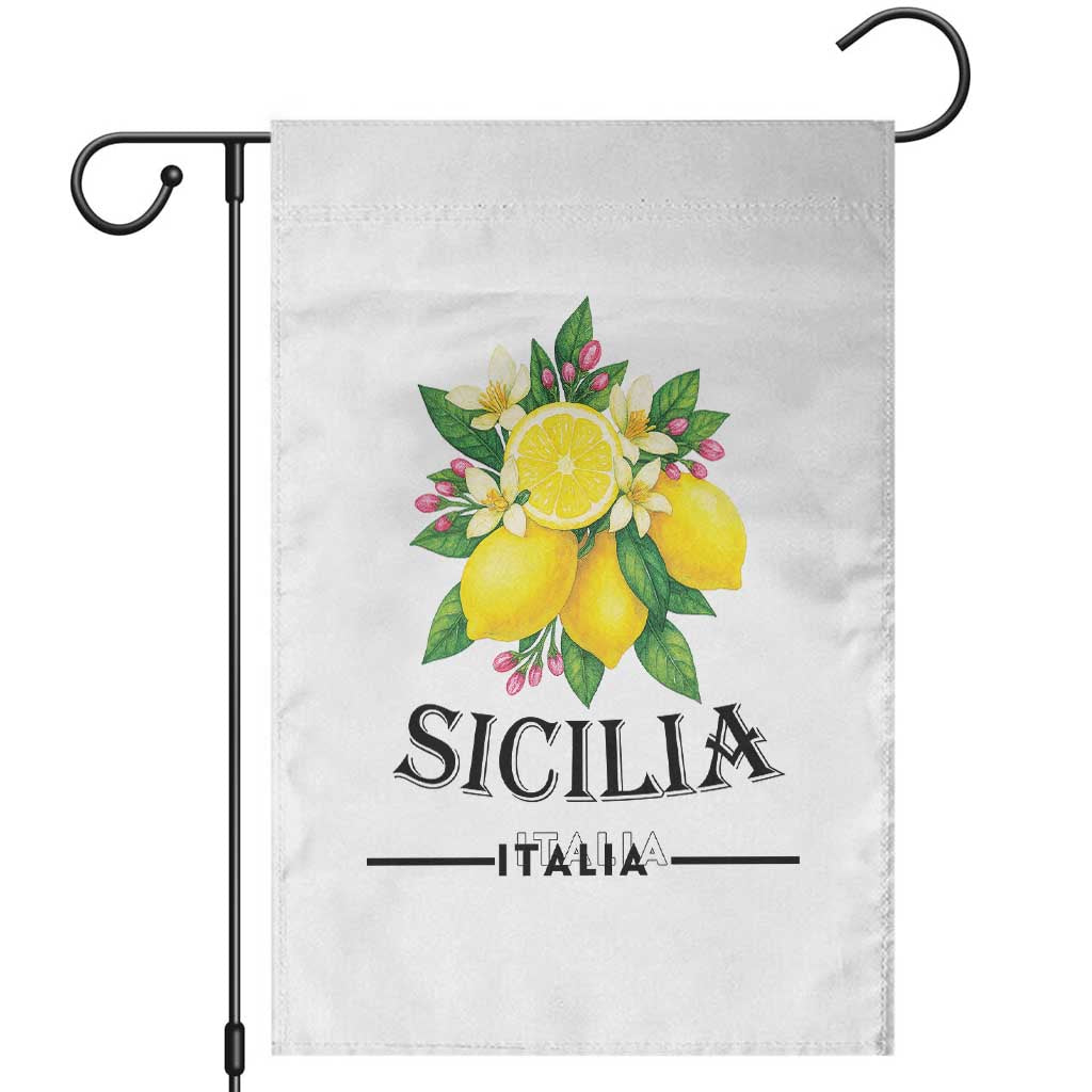 Sicilia Italia Fresh Lemon Garden Flag Italian Sicilians Floral Citrus from Southern Italy - Wonder Print Shop