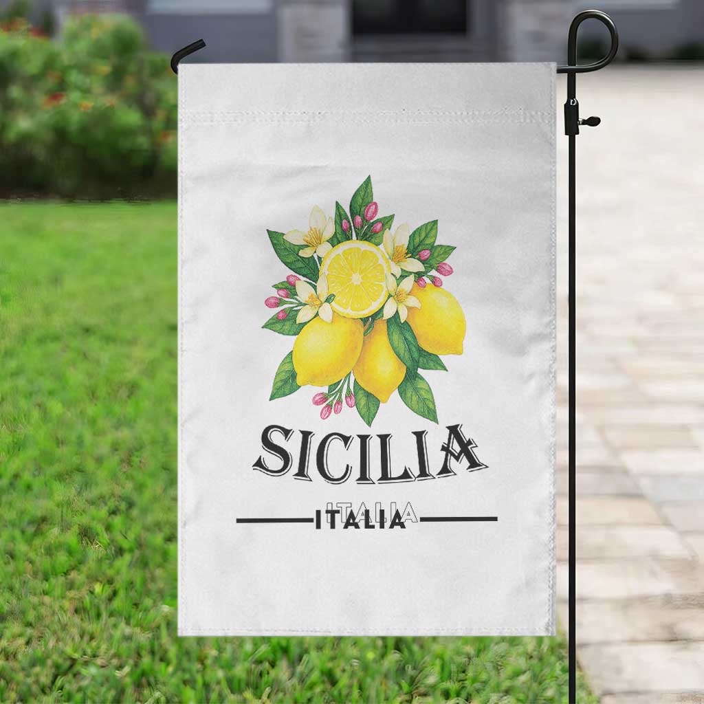 Sicilia Italia Fresh Lemon Garden Flag Italian Sicilians Floral Citrus from Southern Italy - Wonder Print Shop