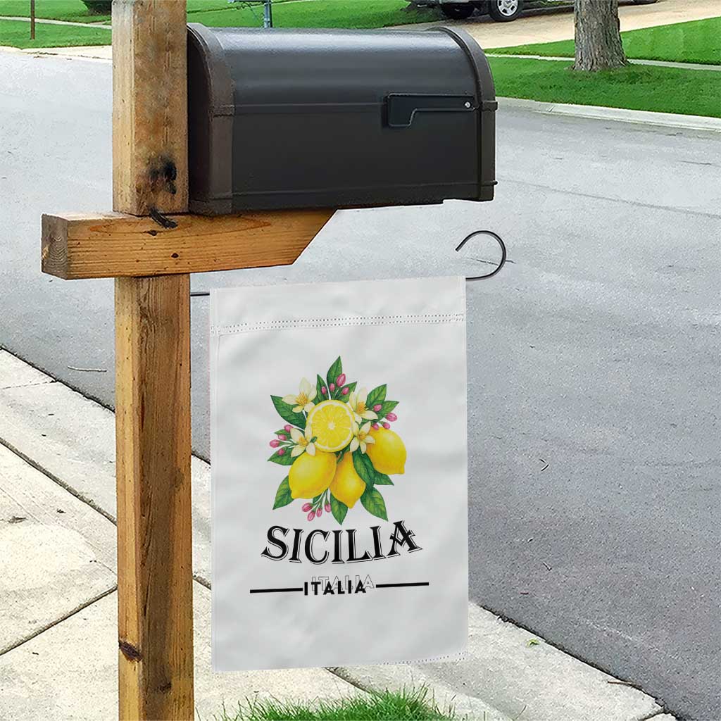 Sicilia Italia Fresh Lemon Garden Flag Italian Sicilians Floral Citrus from Southern Italy - Wonder Print Shop