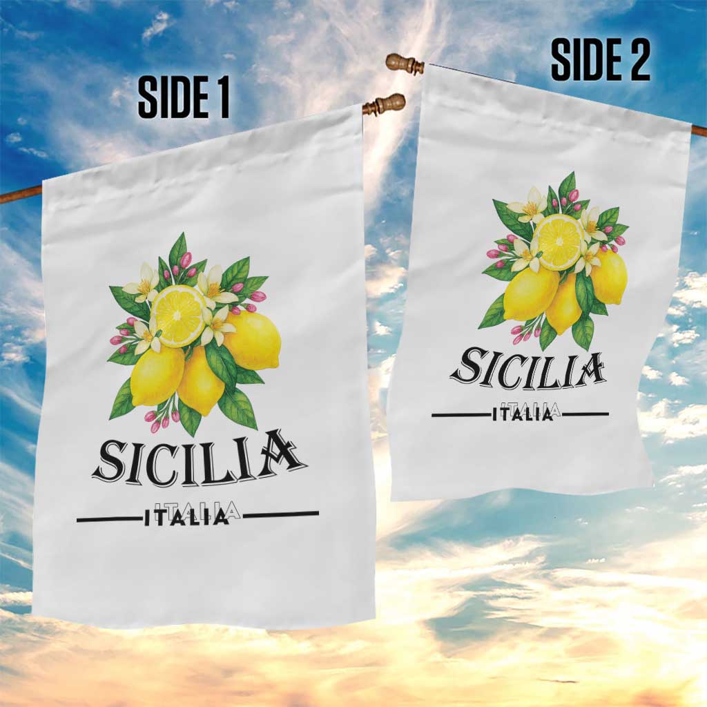 Sicilia Italia Fresh Lemon Garden Flag Italian Sicilians Floral Citrus from Southern Italy - Wonder Print Shop