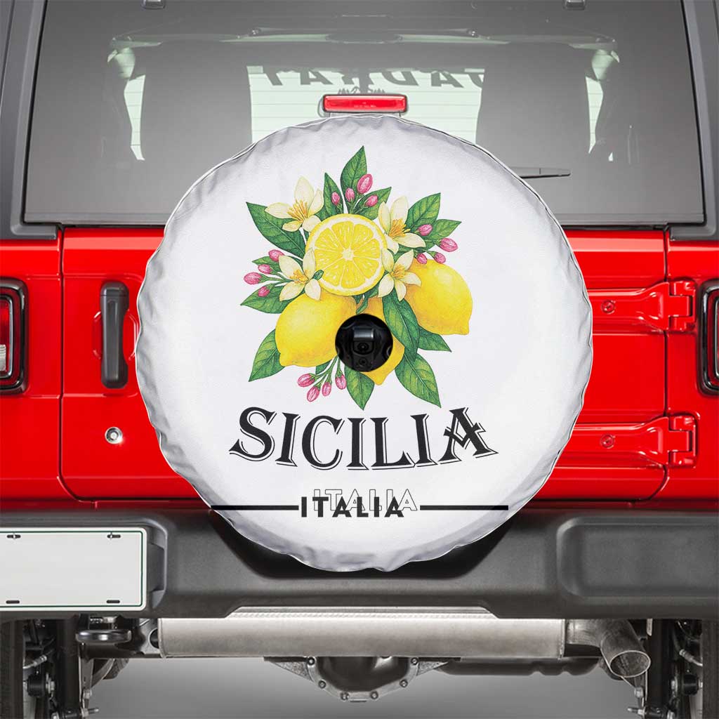 Sicilia Italia Fresh Lemon Spare Tire Cover Italian Sicilians Floral Citrus from Southern Italy - Wonder Print Shop
