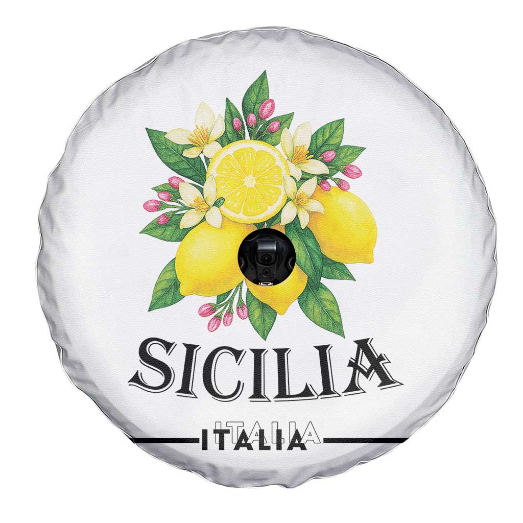 Sicilia Italia Fresh Lemon Spare Tire Cover Italian Sicilians Floral Citrus from Southern Italy - Wonder Print Shop
