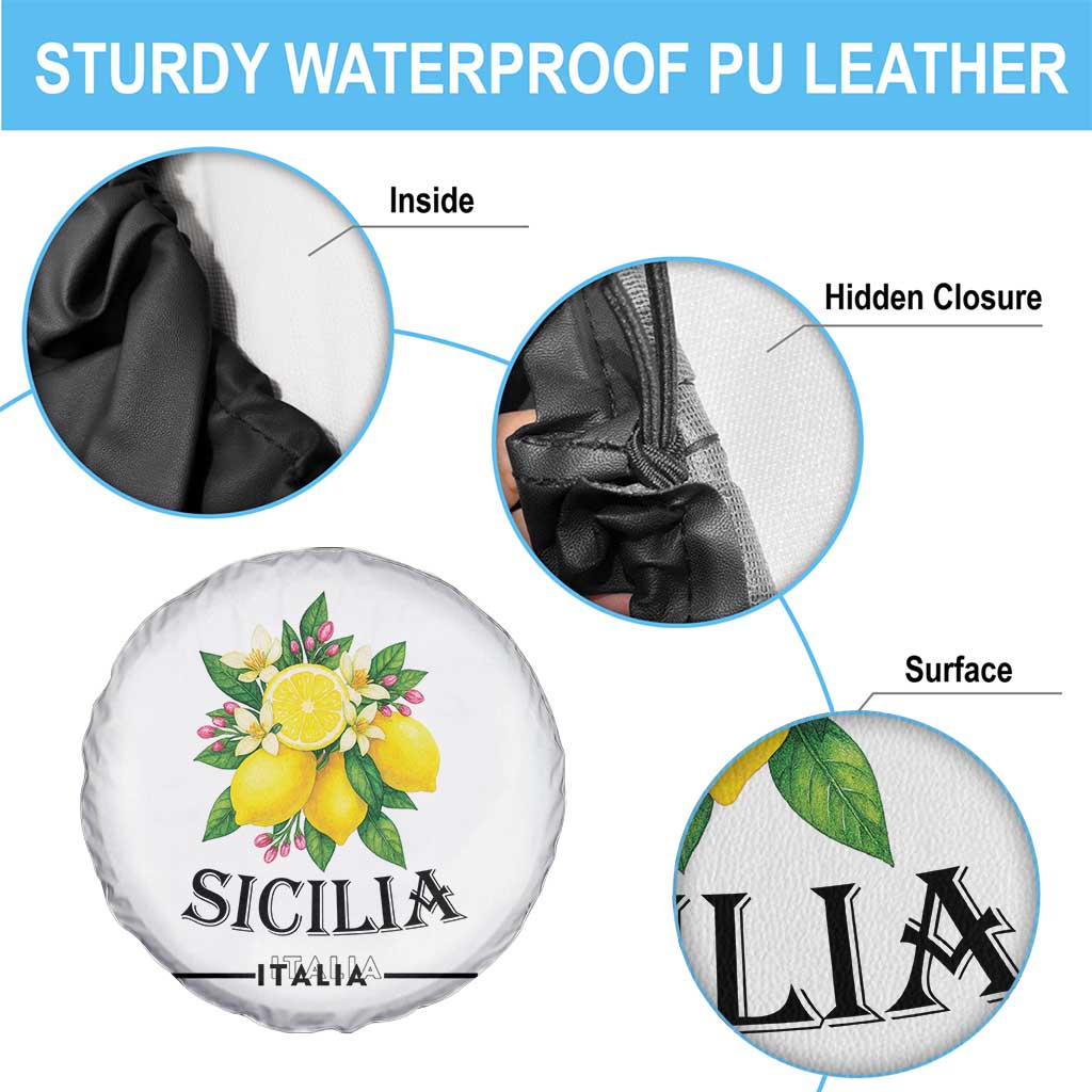 Sicilia Italia Fresh Lemon Spare Tire Cover Italian Sicilians Floral Citrus from Southern Italy - Wonder Print Shop