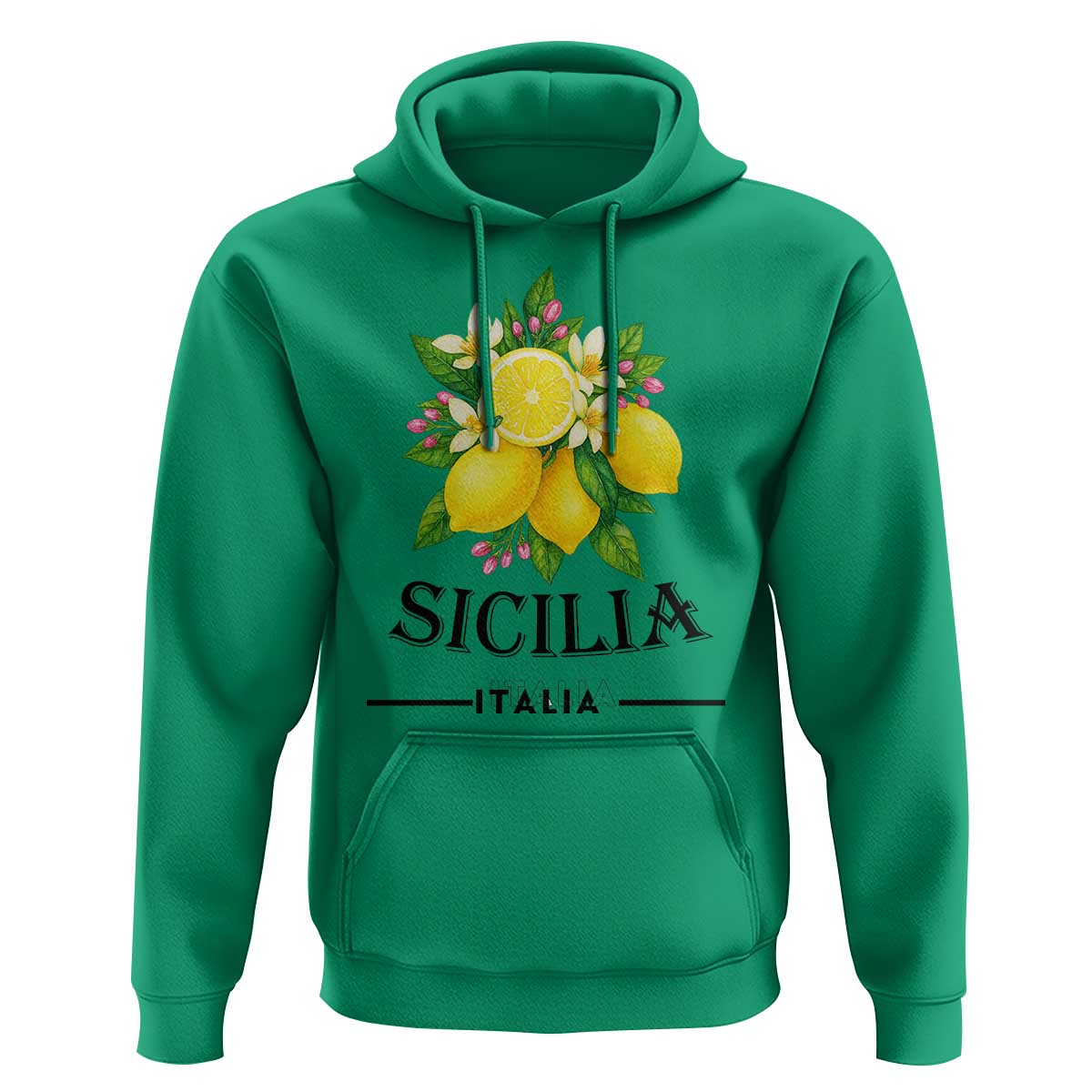 Sicilia Italia Fresh Lemon Hoodie Italian Sicilians Floral Citrus from Southern Italy - Wonder Print Shop